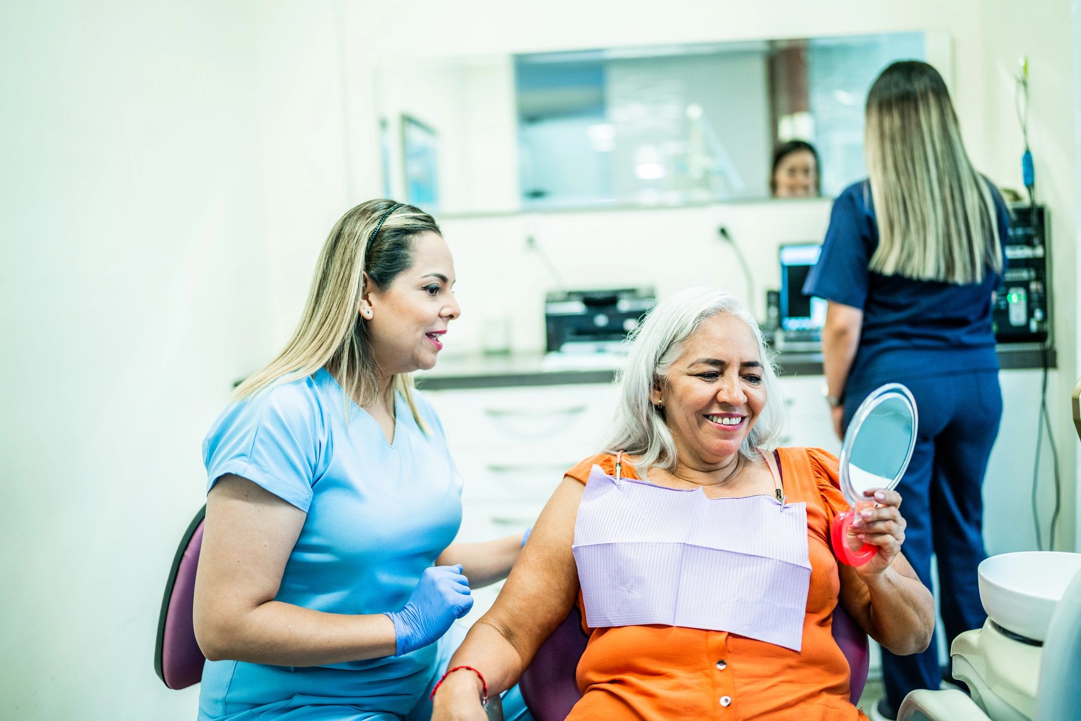 Patient smiling after dental consultation