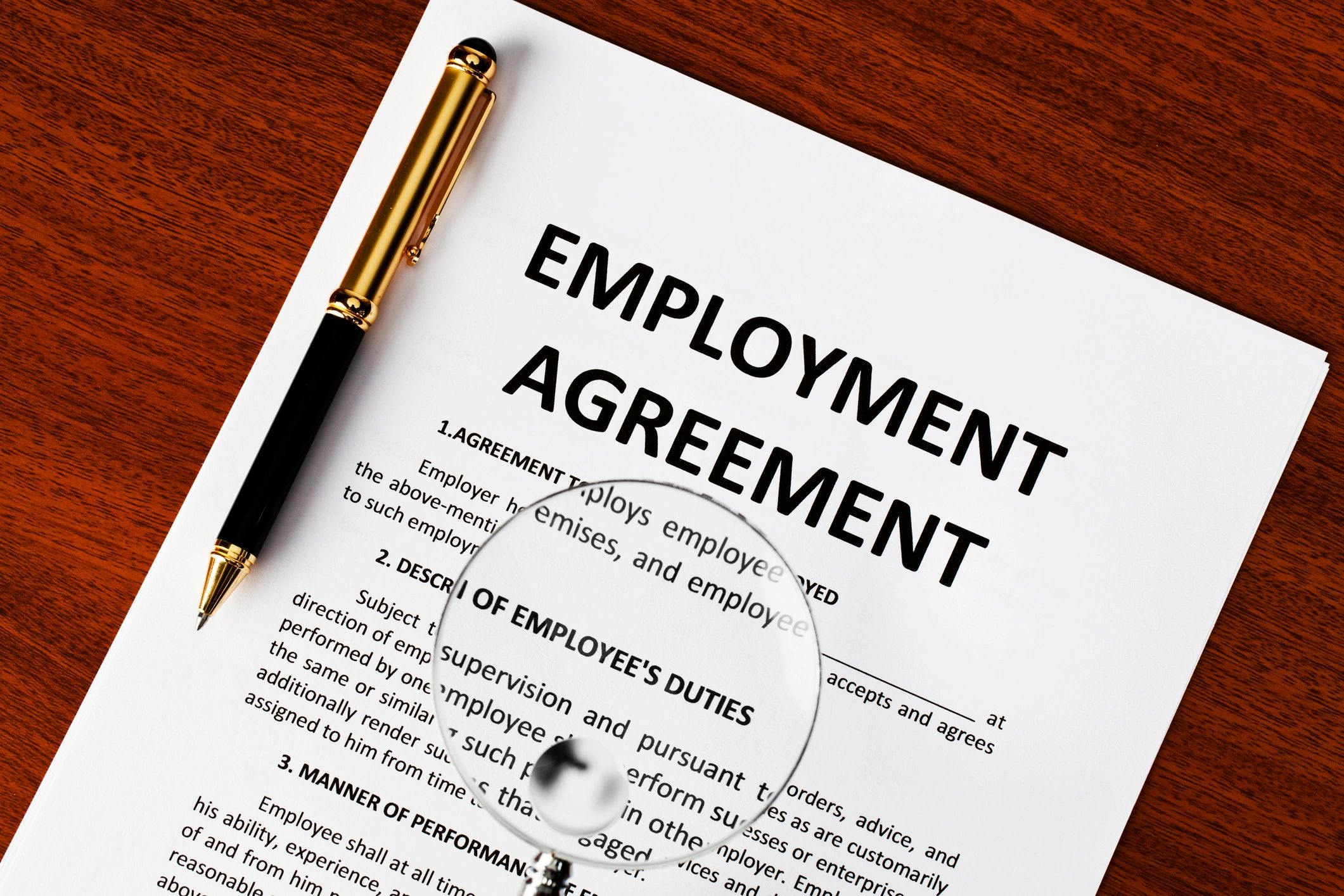 Legal agreement document on a desk